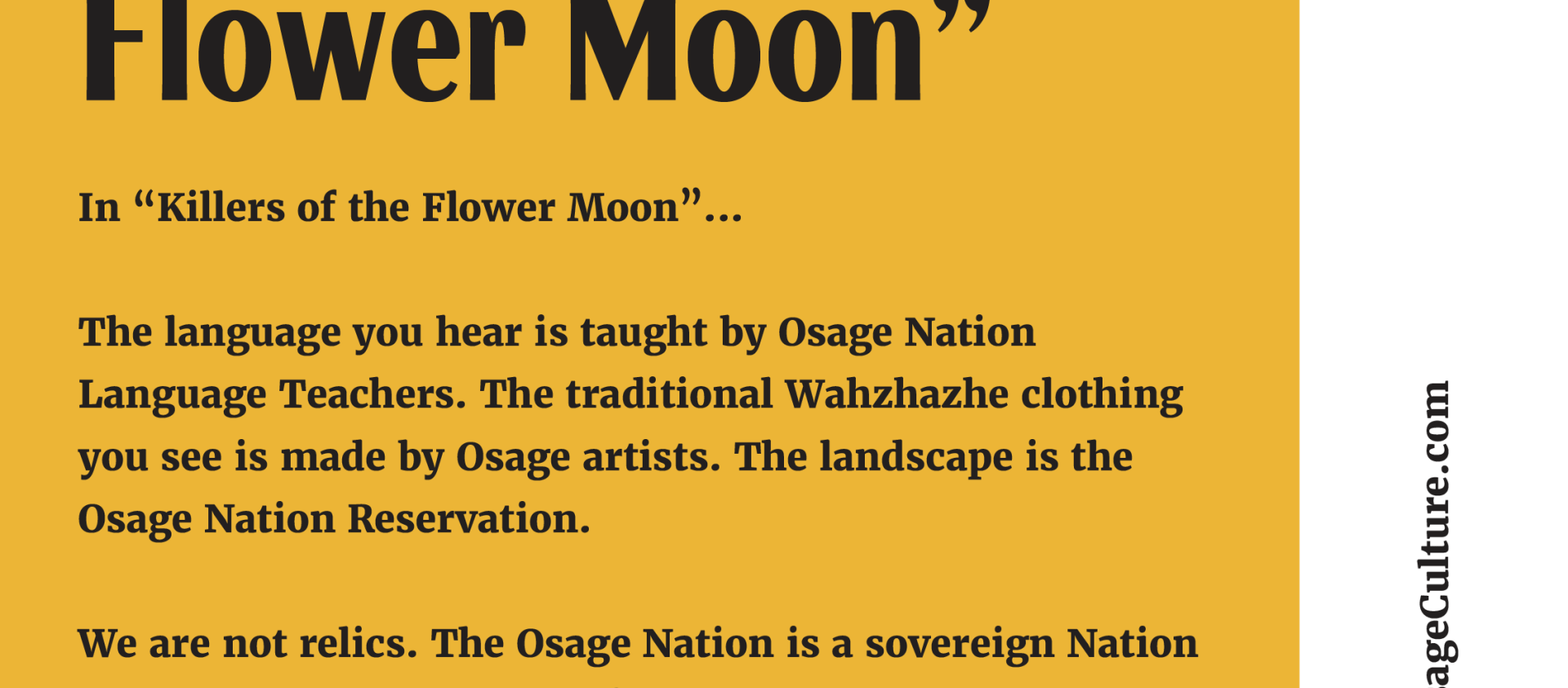 Osage Nation on "Killers of the Flower Moon" Osage Culture